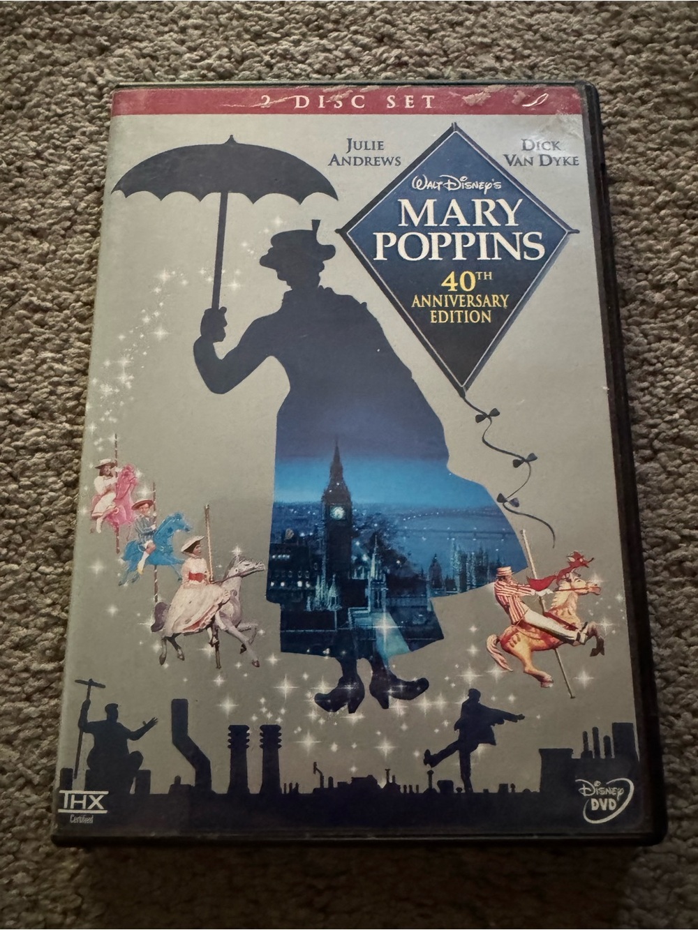 Disney Mary Poppins 40th Anniversary DVD - Blue and Cream Artwork